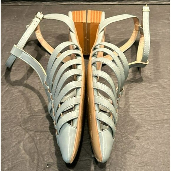 Journee Collection 'Alivia' Bluish Gray Ankle Strap Block Heel Flat Wms Sz 11 - Picture 6 of 8